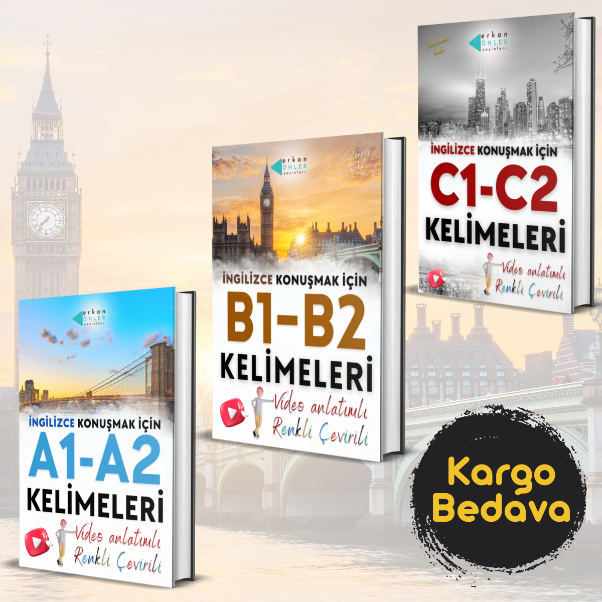 İNGİLİZCE KELİME SETİ (3 KİTAP+VİDEO DERSLER)