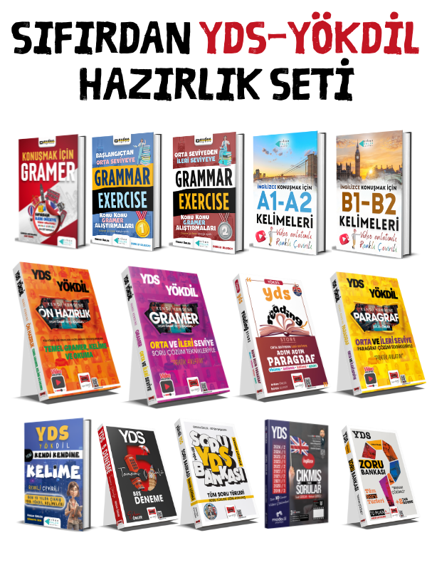 YDS-YÖKDİL SIFIRDAN TAM HAZIRLIK SETİ (14 KİTAP)