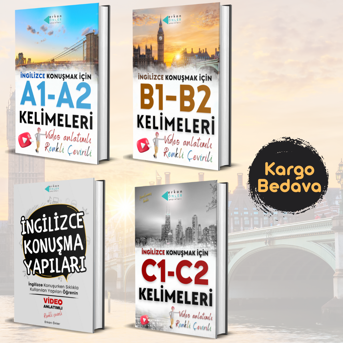 İNGİLİZCE KELİME-DEYİM SETİ (4 KİTAP+VİDEO DERSLER)