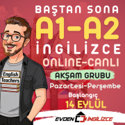 BAŞTAN SONA A1-A2 (14 EYLÜL GRUBU HAFTA İÇİ AKŞAM)