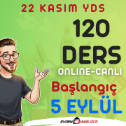 22 KASIM YDS TAM HAZIRLIK (HIZLANDIRILMIŞ)